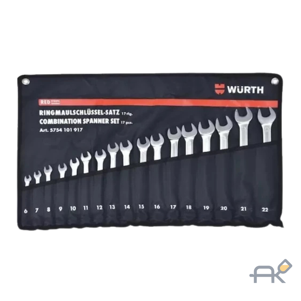 Набор комбинированных ключей SW6-22. 17 шт.. Red Stripe. WURTH (5754101917)